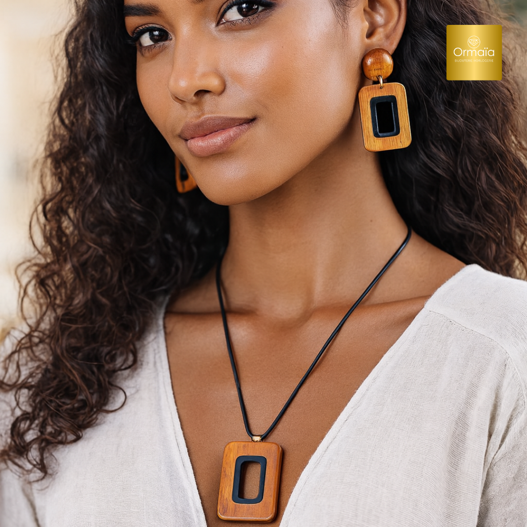 Boucles d'oreilles et collier pour femmes